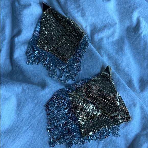 🔥🔥 HM X Paco Rabanne Metal-mesh Clip Earrings with Fringe🔥🔥 - Picture 7 of 13